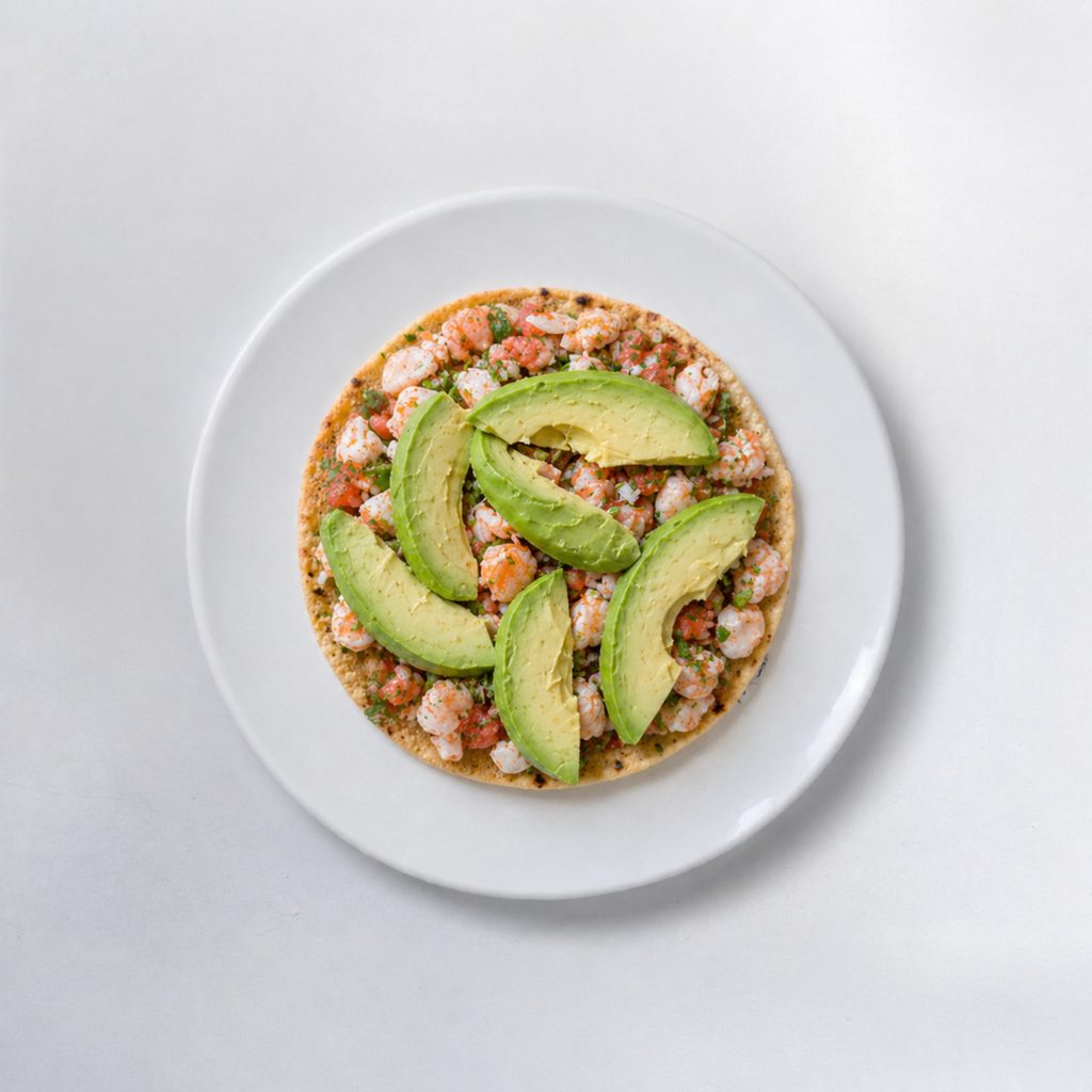 Tostada de Camarones.